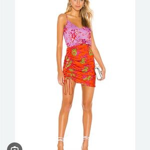 DELFI Lala Mini dress in multi Red and Purple Floral Dress